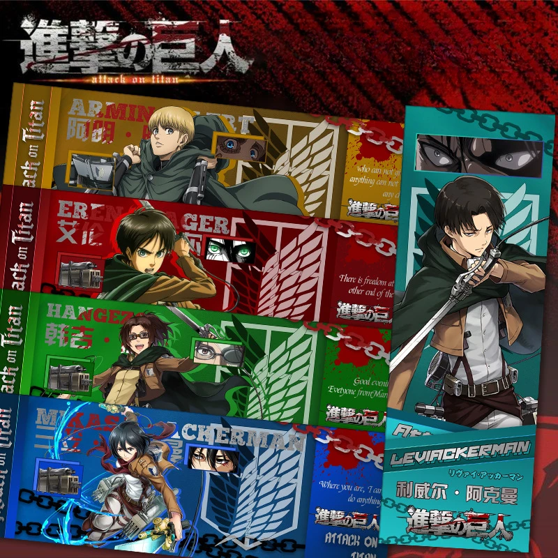 7X21CM Эрен Йегер Микаса Акерман Армин Арлерт Популярное аниме 2D периферийные закладки лазерный билет школьные принадлежности студенческие подарки 7X21CM Эрен Йегер Микаса Акерман Армин Арлерт Популярное аниме 2D периферийные закладки лазерный билет школьные принадлежности студенческие подарки