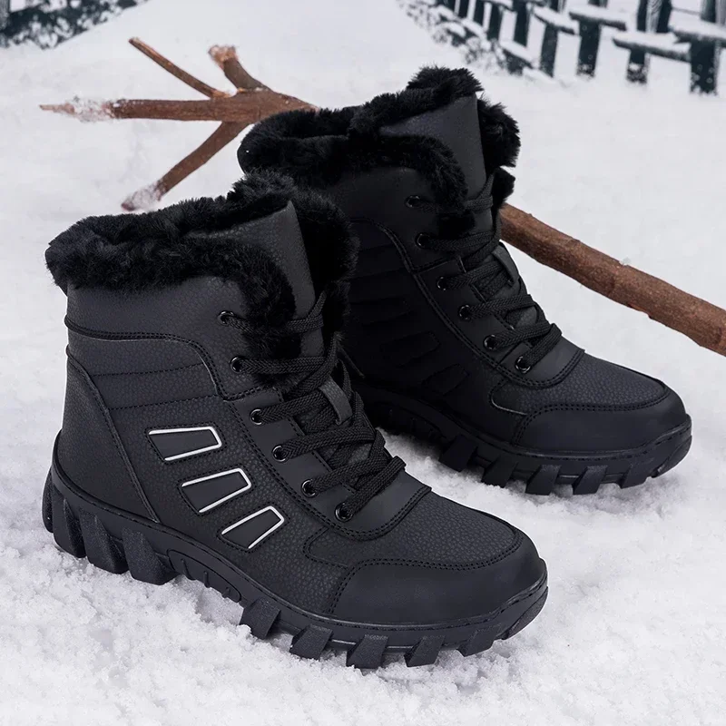 Snow boots for men winter with wool thickening warm waterproof non-slip Russian cotton shoes large size