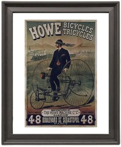 

Framed Poster Bicycle Howe Poster Photo Paper Print Picture Frame 16x12 inch