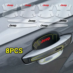 Car Anti-scratch Protective Film Car Door Handle Stickers For Jeep Renegade Compass Wrangler JK Patriot Grand Cherokee Rubicon