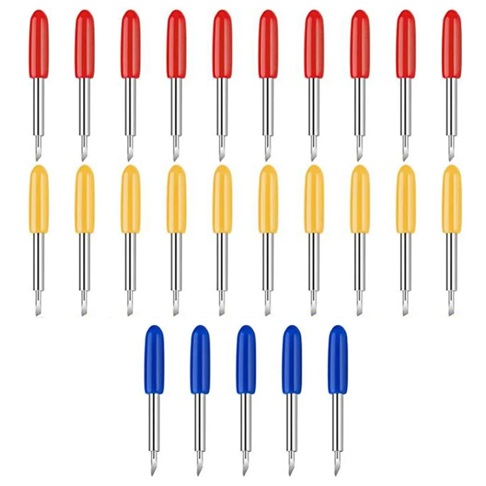 25Pcs Tungsten Steel Cutting Plotter Blades 30 45 60 Degree Lettering Engraving Knife for Cnc Vinyl Cutter Universal