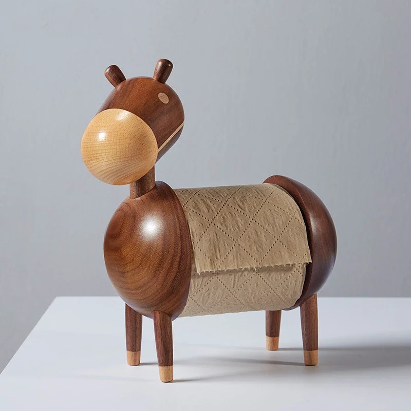 Creative Home Gift Solid Wood Donkey Desktop Living Room Household Tissue Box Kitchen Tissue Holder  Tissue Boxes