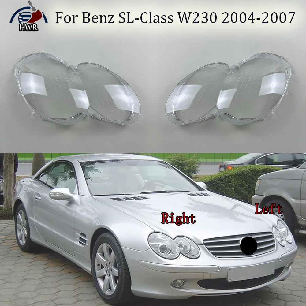 Front Headlight Cover Headlamp Lamp Shell Transparent Lampshade Lens Plexiglass For Benz SL-Class W230 2004 2005 2006 2007