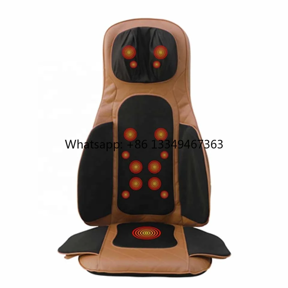 Factory Kneading Relax Shiatsu Red LightRoller Heating Full Back Body Vibration Massage Chair Cushion for Home Car Use