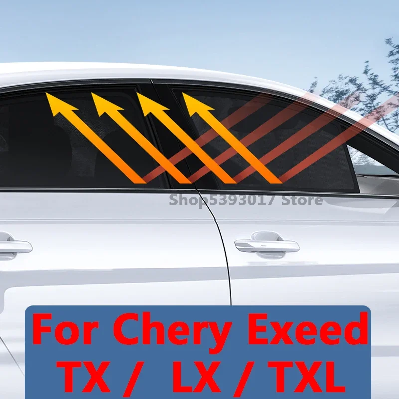 For Chery Exeed TX LX TXL 2022 2021 Car Magnetic Side Window SunShades Mesh Shade Blind Car Window Curtian 2020 2019