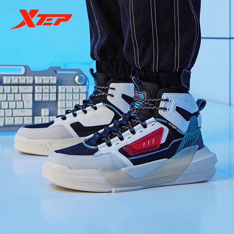 Xtep Raid Male Sneakers Fashion high Top Men\'s Skateboarding Shoes Outdoors Casual Walking Sports Shoes 878319310024