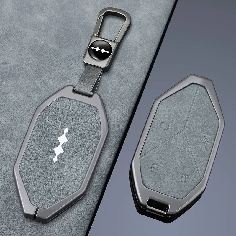 

Zinc Alloy Leather Car Key Case Cover Shell Fob For BYD Formula Leopard SUPER 5 SUPER 8 SUPER 3 9 Protection Holder Accessories