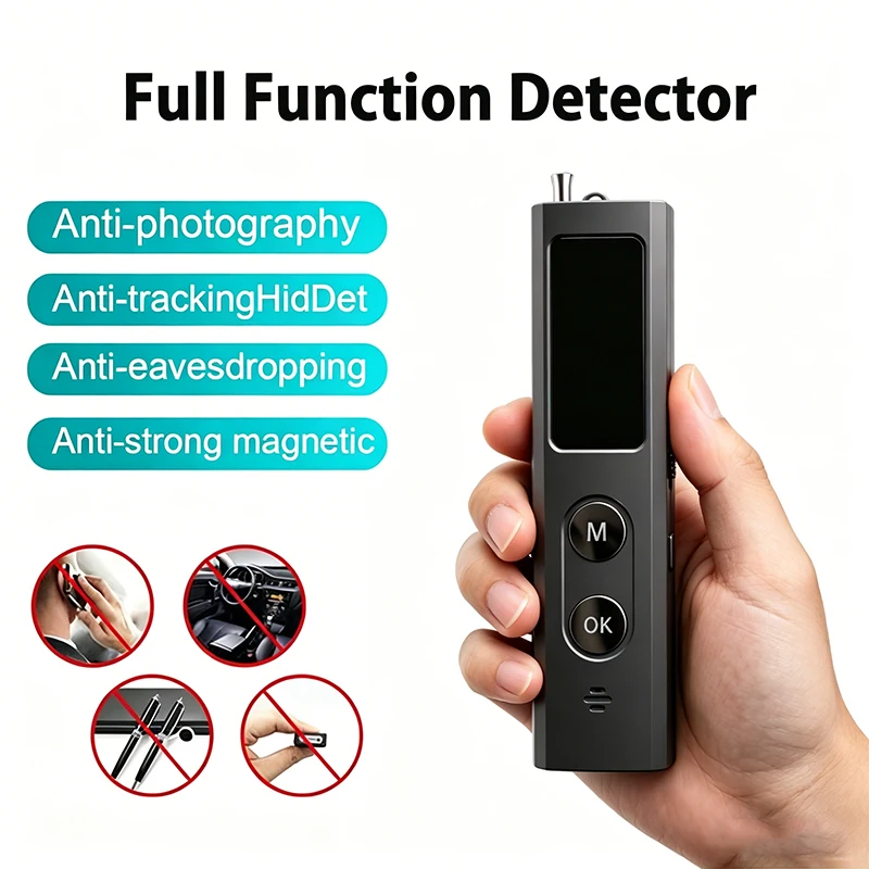 

Новый интеллектуальный детектор камер с ИИ, антишпионский сканер для обнаружения скрытых камер, GPS-трекеров и радиочастотных жучков для отелей, защита конфиденциальности и безопасности