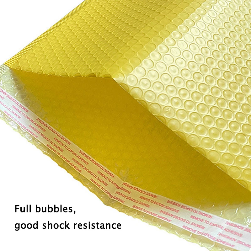 10Pcs Small Bubble Bags Yellow Plastic Bubble Envelope Self Sealing Shipping Bag Waterproof Packaging Bag for Jewelry/Clothing