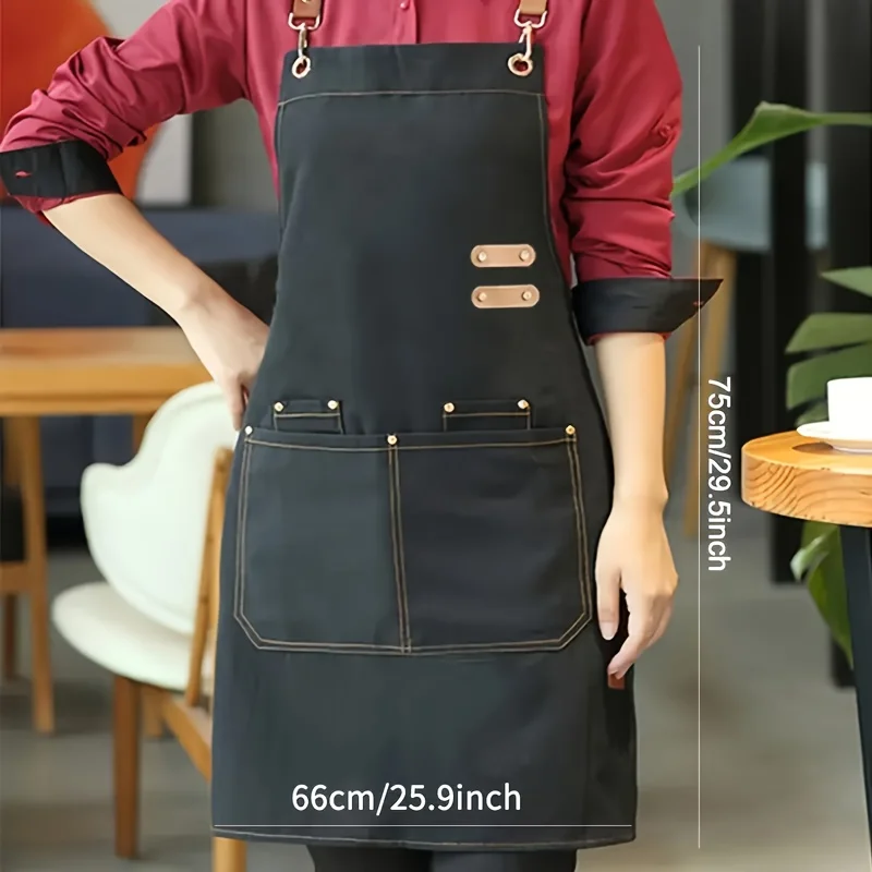 Waterproof & Oil-resistant Kitchen Apron - Durable with Handy Pockets for Supermarkets, Restaurants, Fruit Stores & Milk Tea Sho