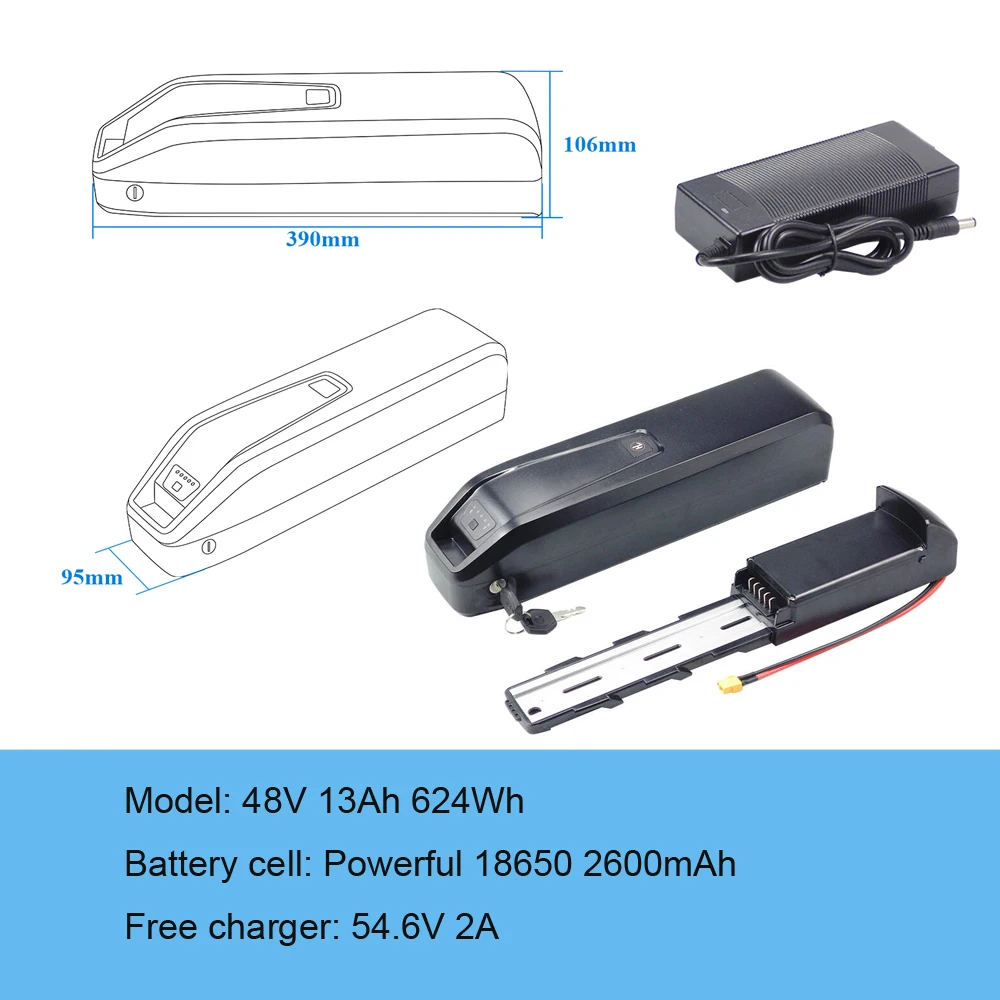 Nieuwe S20 Pro 48V 13Ah 20Ah Hailong Ebike-batterij voor Actbest Cargo elektrische fiets Geschikt met 750W 1000w motor Inclusief oplader