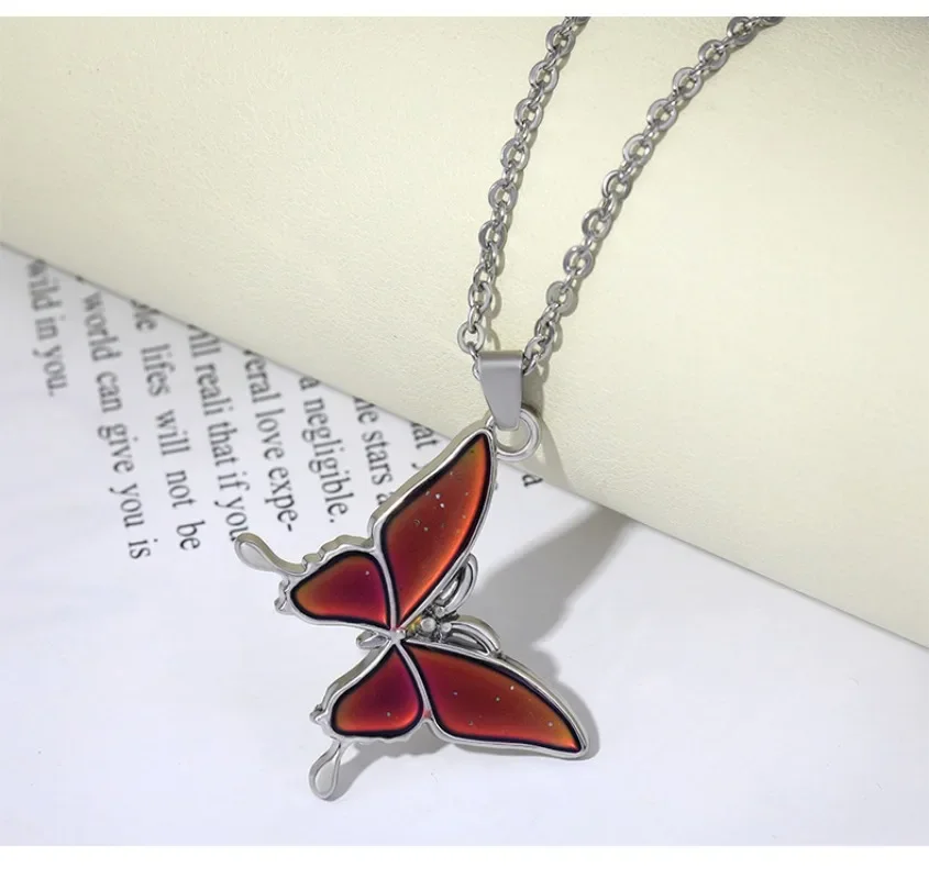 

Charming butterfly thermochromic necklace, stainless steel necklace