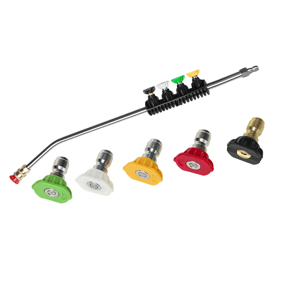 

38cm Pressure Washer Wand with 5 Angle Quick Connect Nozzles Extension Wand 2600PSI Pressure Washer Lance Extension Nozzles