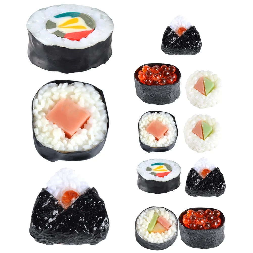 12 Pcs Sushi Model Playing House Simulation Food Fake Realistic Kitchen Toys Small Props Photography
