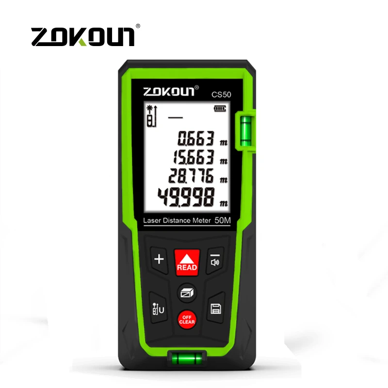 

Zokoun shockproof 50/70/100m laser distance meter electronic ruler laser tape Area Volume Pythagorean digital rangefinder