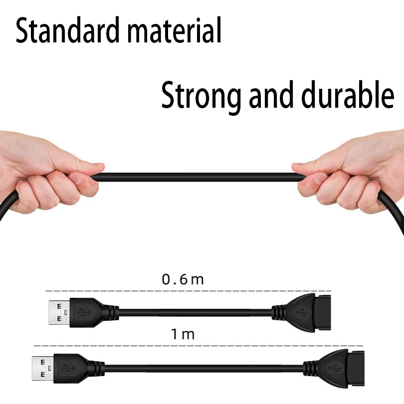 USB 2.0 Cable Extension Cable 0.6m/1m/1.5m Wired Data Transmission Line High Speed Data Extension Cable For Display Projector