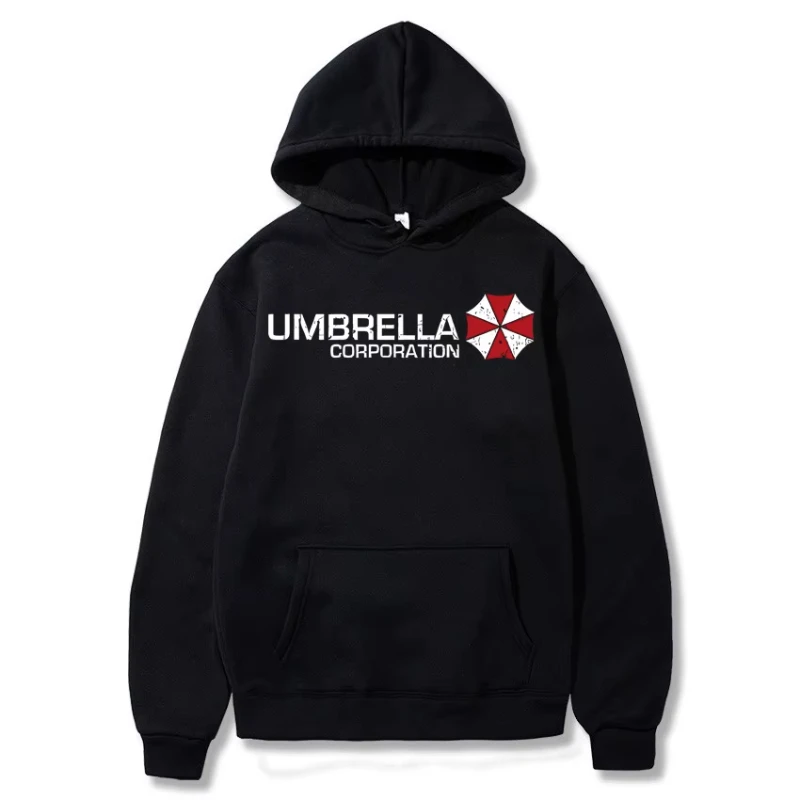 

Осень/зима 2025: толстовка с капюшоном и принтом компании-зонти — свободная и повседневная уличная одежда для мужчин и женщин.