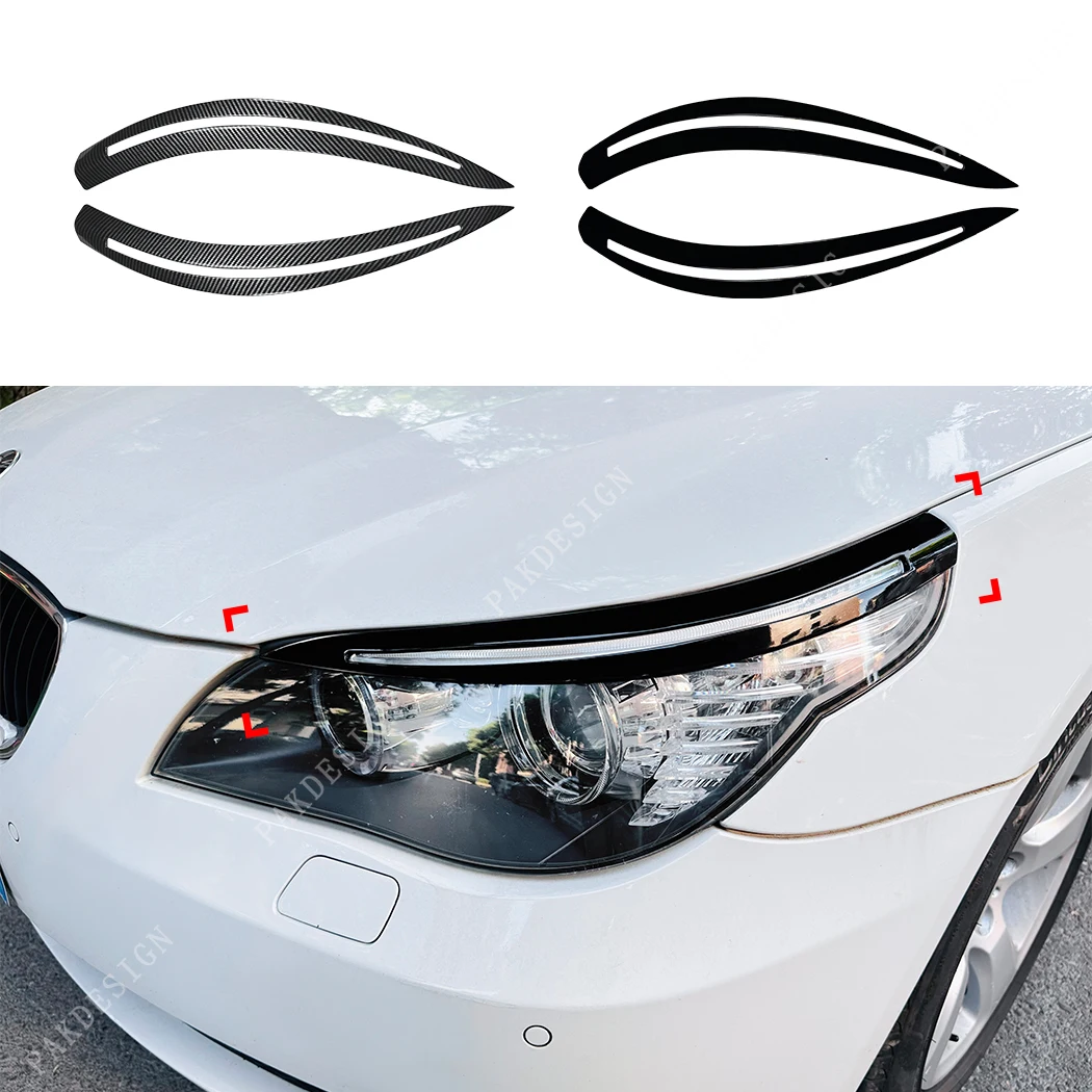 Przedni reflektor powieki brwi pokrywy Spoiler Bodykit dla BMW serii 5 E60 520i 520d 530i 530d 535i M5 2003-2010 ABS