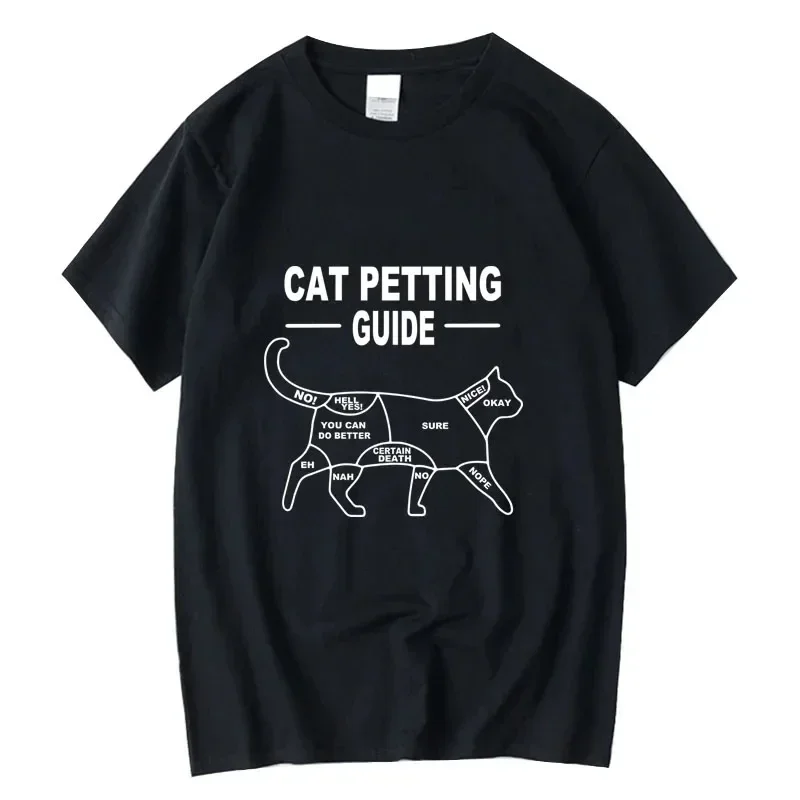 

Summer men's funny and cool cat print T-shirt, 100% pure cotton casual loose and fashionable short-sleeved clothing top