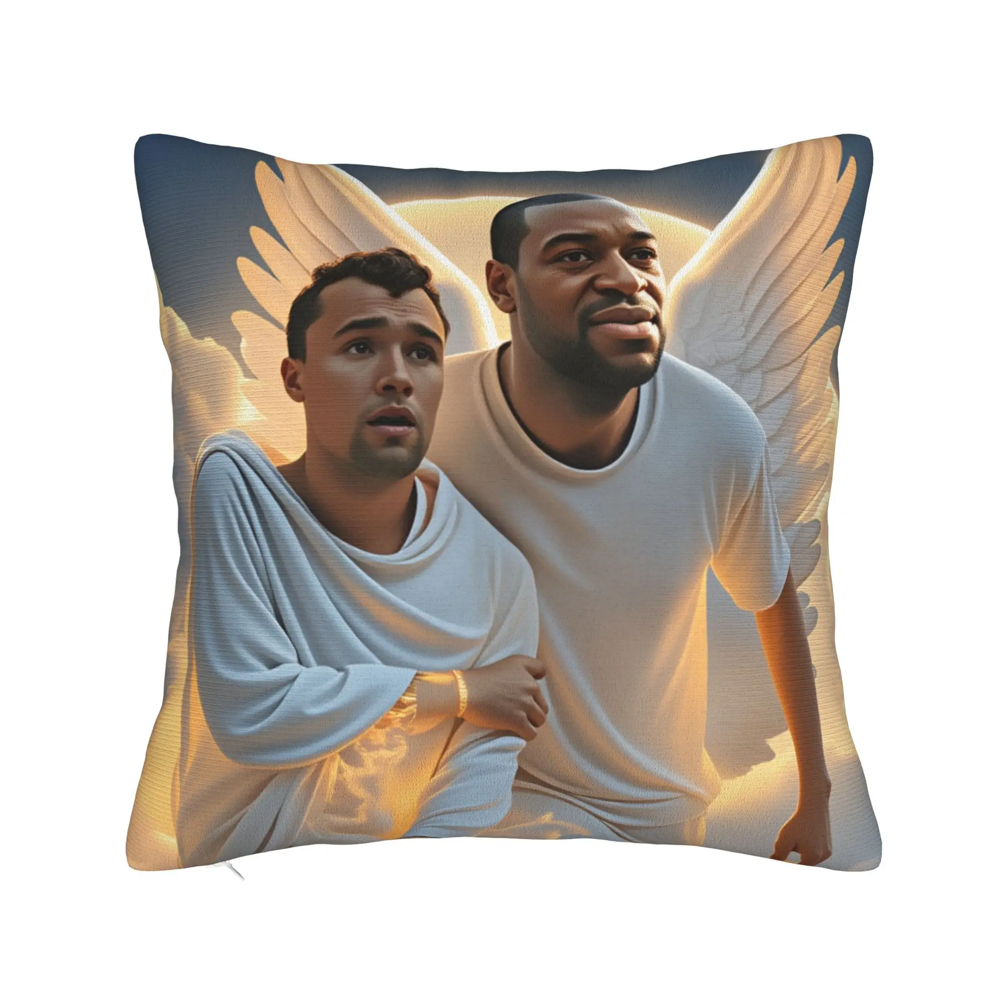 Charlie Kirk Angelic Advocate With George Floyd Pillow Case  Morden Pillow Cover Graphic Pillowcases For Living Room Bed Chair