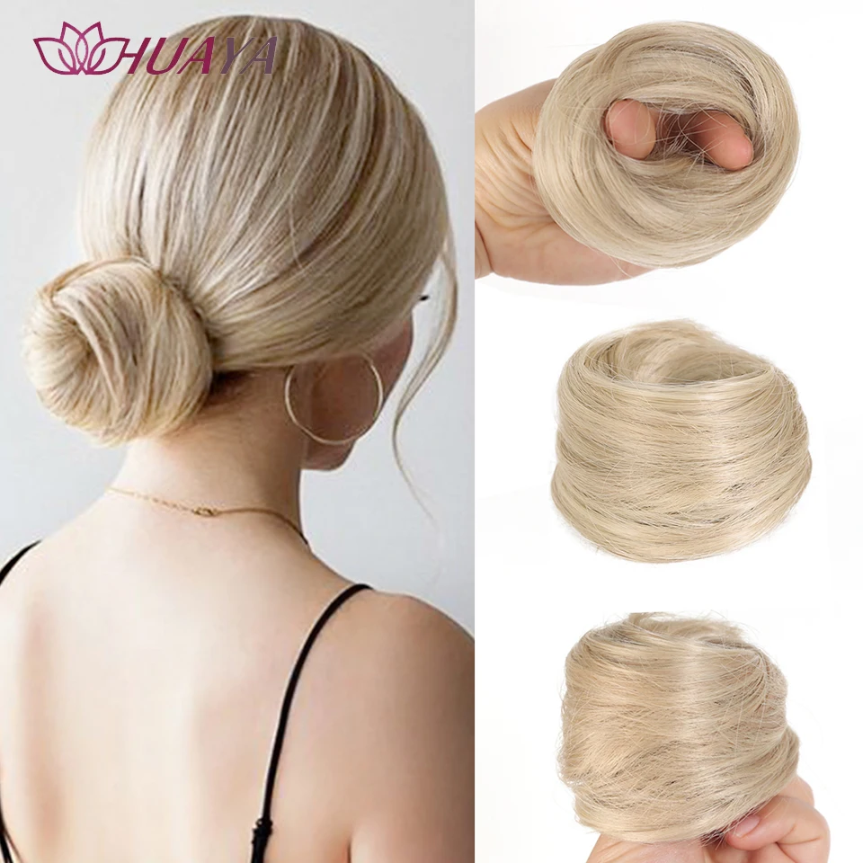 Synthetic Hair Bun Extensions Messy Wavy Hair Chignon for Women Scrunchies Clip in Hairpieces Donut Updo Hair Pieces for Women
