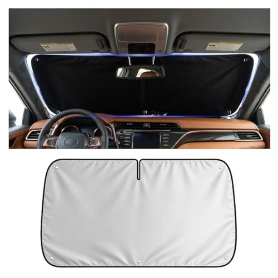 

57×31 Inch Car Windshield Shade Suction Cup Mount, Upgraded Foldable Car Windshield Sun Shade Blocks Sunlight and Heat, Sun Sha