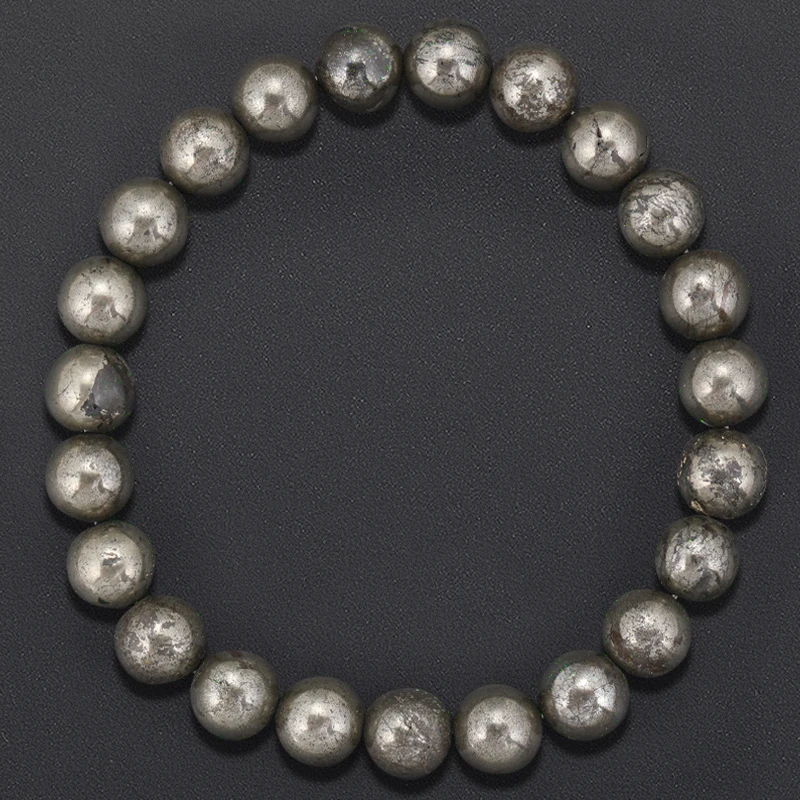 8mm Natural Pyrite Stone Bracelet for Men Promoting Blood Circulation Healing Energy Meditation Women Bracelets Accessories