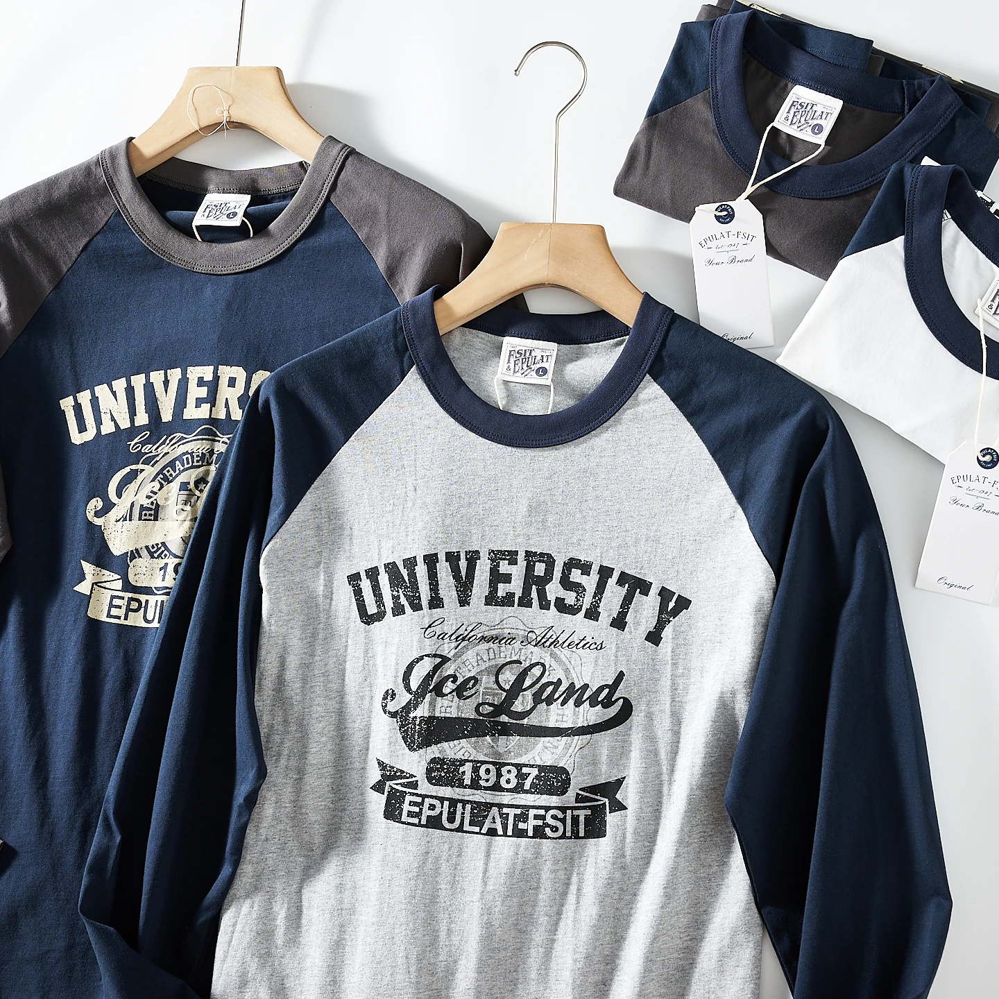 2026 Spring New American Retro Long-sleeved O-neck Letter Printed T-shirt Men's Fashion 100% Cotton Washed Casual Youth Tops