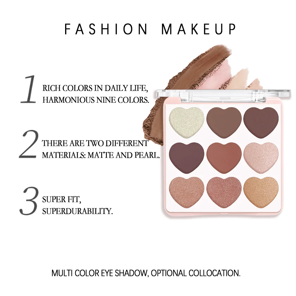 لوحة ظلال عيون توهج رمادي داكن غير لامع ولؤلؤ معدني، مقاومة للماء، تفتيح العين وإخفاء الوجه، هدية عيد الحب