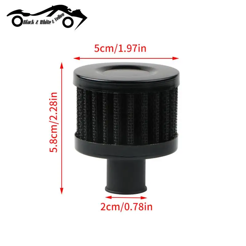 1PC Universal Interface Car Air Filters 12mm For Motorcycle Cold Air Intake High Flow Crankcase Vent Cover Mini Breather Filters