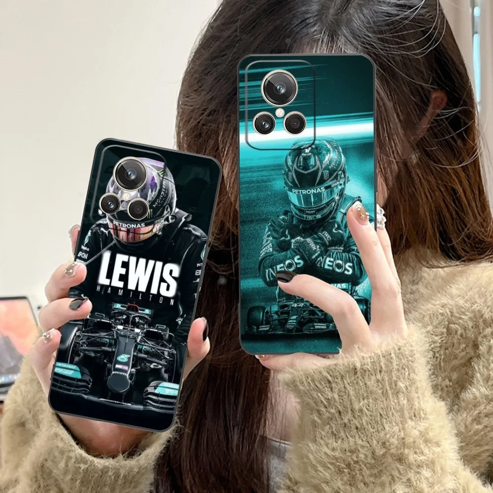 F1 Lewis Hamilton Mobile Phone Case for Realme GT 2 9i 8i 7i Pro X50 X2 C35 C21 C20 C11 C3 Black Soft Phone Cover Funda