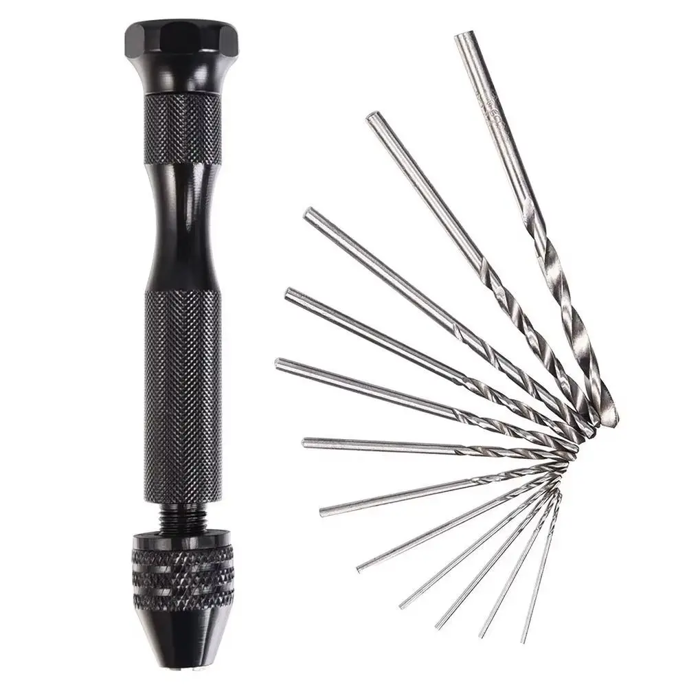 

Tools Set Mini Micro Aluminum Hand Drill Tiny DIY Drilling Rotary Tools Mini Jewelry Making Twist Drill Bit