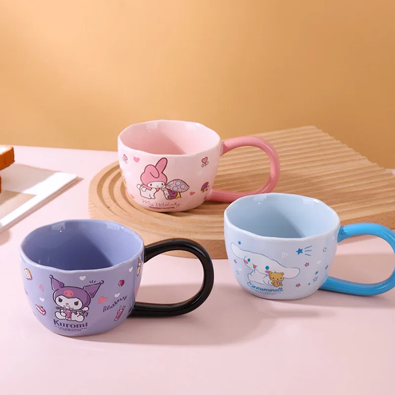 

Sweet Cinnamoroll My Melody Anime Kawaii MINISO Ceramic Coffee Cup Cute Cartoon Kuromi Water Mug Lovely Gifts for Girls