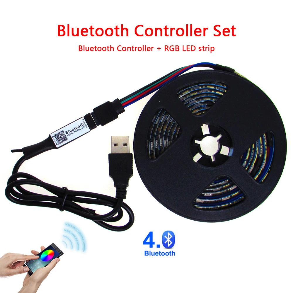 5 V Volt USB LED Strip Light RGB Not Waterproof SMD 5050 5V Led Light USB Tape TV Backlight 50CM - 5M With Remote Controller