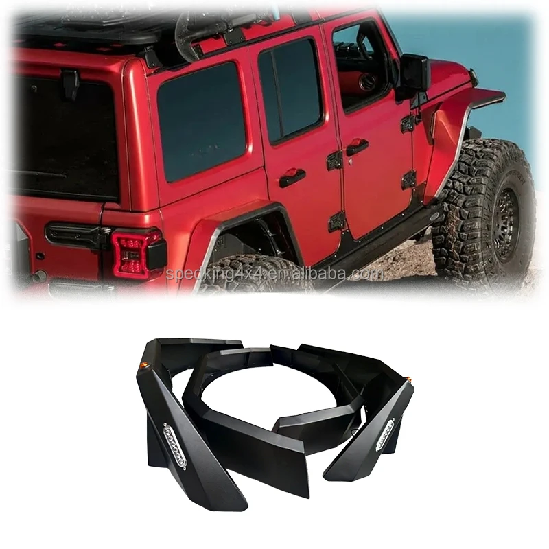 Flying Wing Black Powder-Coated Aluminum Fender Flare For  Wrangler JL 2018+ Fender Flare