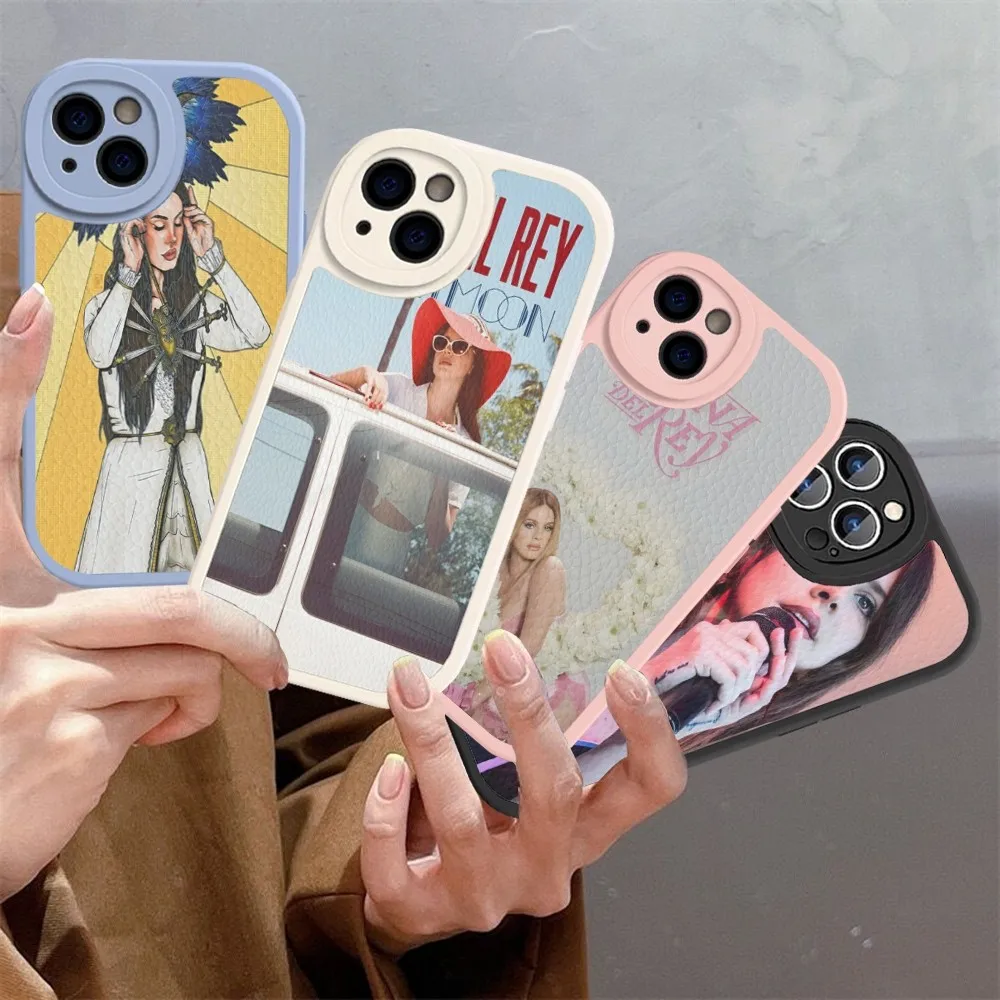 L-Lana D-Del R-Rey Phone Case Hard Leather For IPhone 16 15 14 13 12 Mini 11 14 Pro Max Xs X Xr 7 8 Plus Fundas