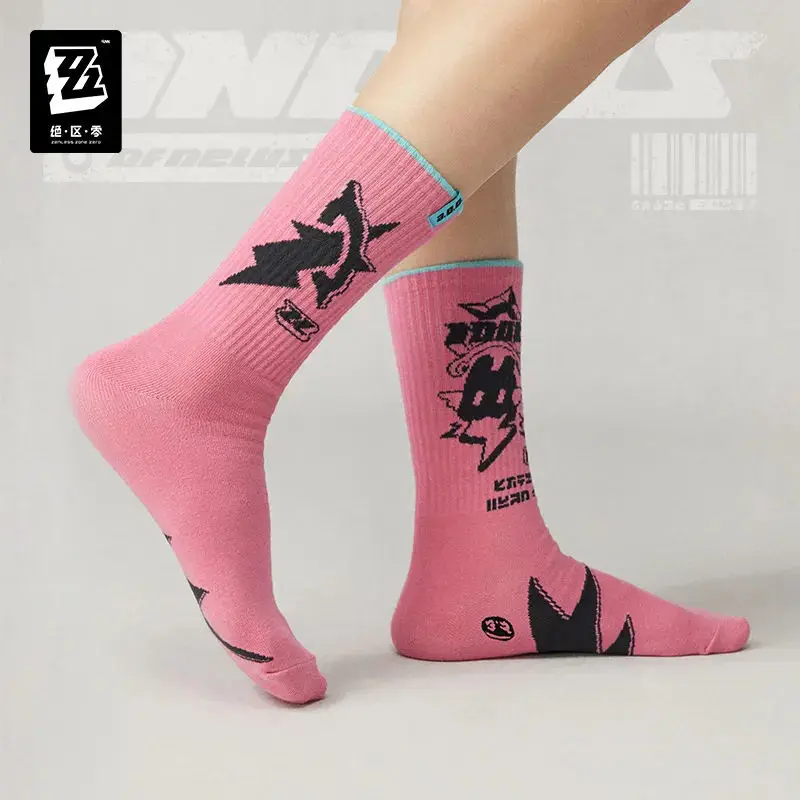 [Genuine] miHoYo Game Zenless Zone Zero STUDIO Angels of Delusion Printed Embroidered Socks Anime Stockings Cosplay Xmas Gifts 3