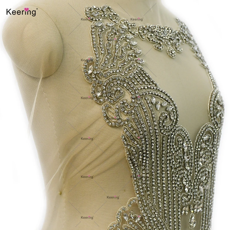 Imagem -04 - Big Crystal Rhinestone Body para Prom Dress Shiny Dark v Luxury Silver Stone Wdp448