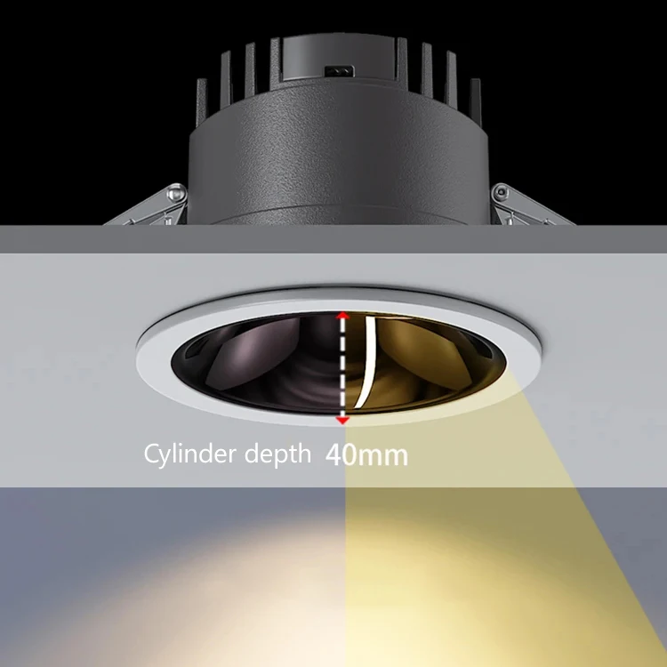 High Quality Anti-glare 7w 15w 20w 30w 40w Trimless Recessed Hotel Ceiling Spot Light Led Cob Downlights