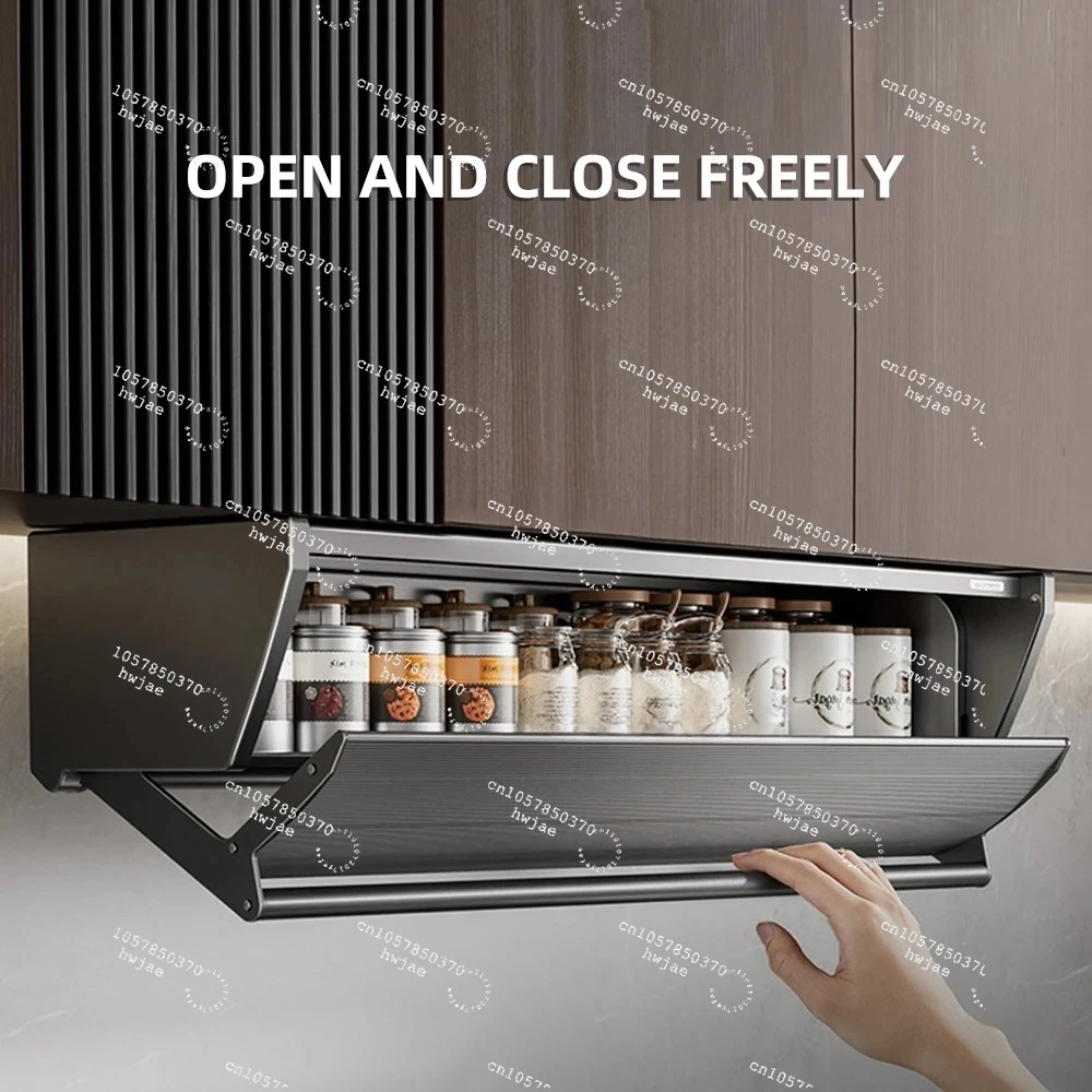 Kitchen cabinets Aluminum alloy Wall cabinet pull-out basket storage box Dish storage and seasoning cabinets