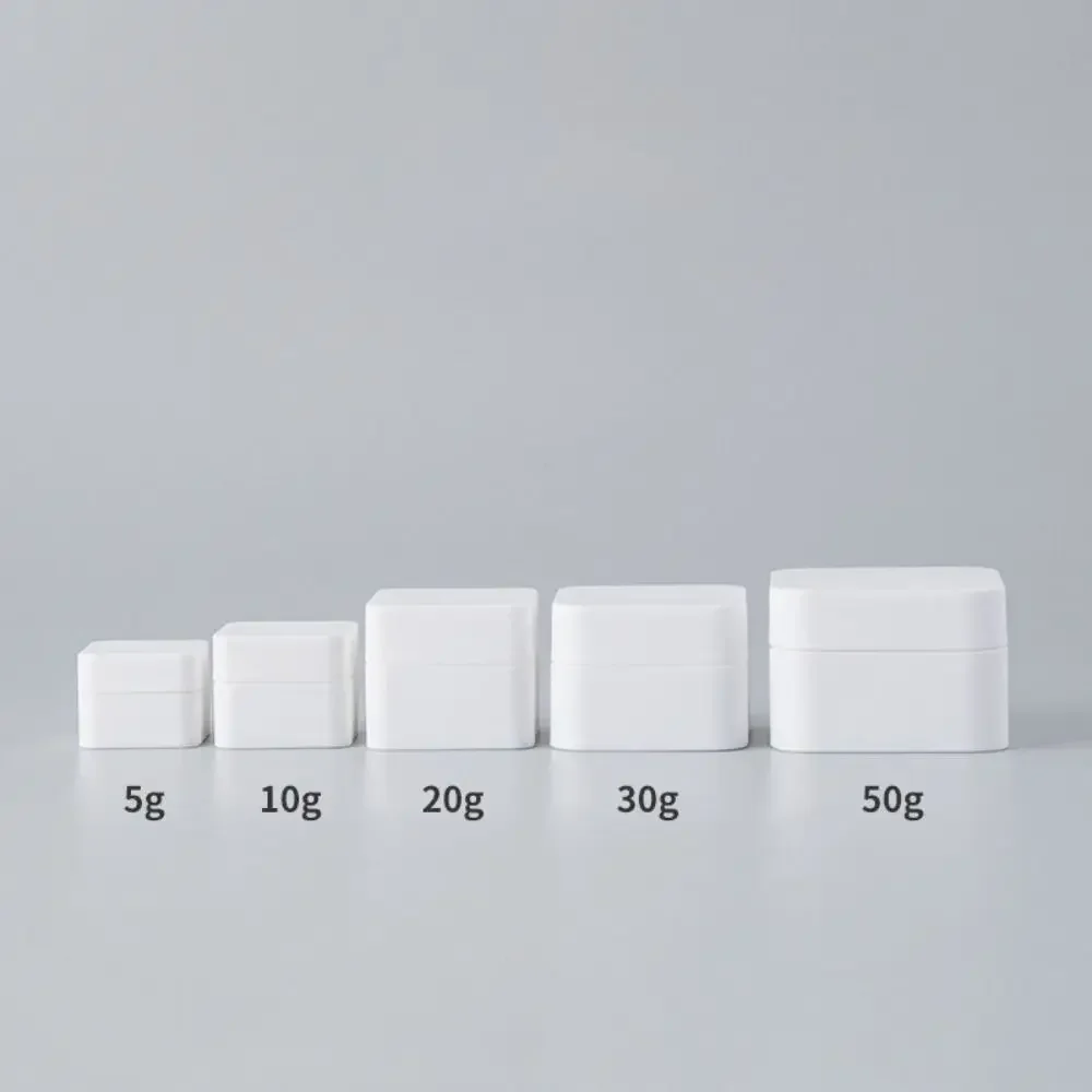 10 Stück 5g/10g/20g/30g/50g Quadratische Doppelschichtige Plastik-Reisebehälter für Lippenbalsam, Gesichtscreme, Lotion und Make-up-Aufbewahrung – Detail 8