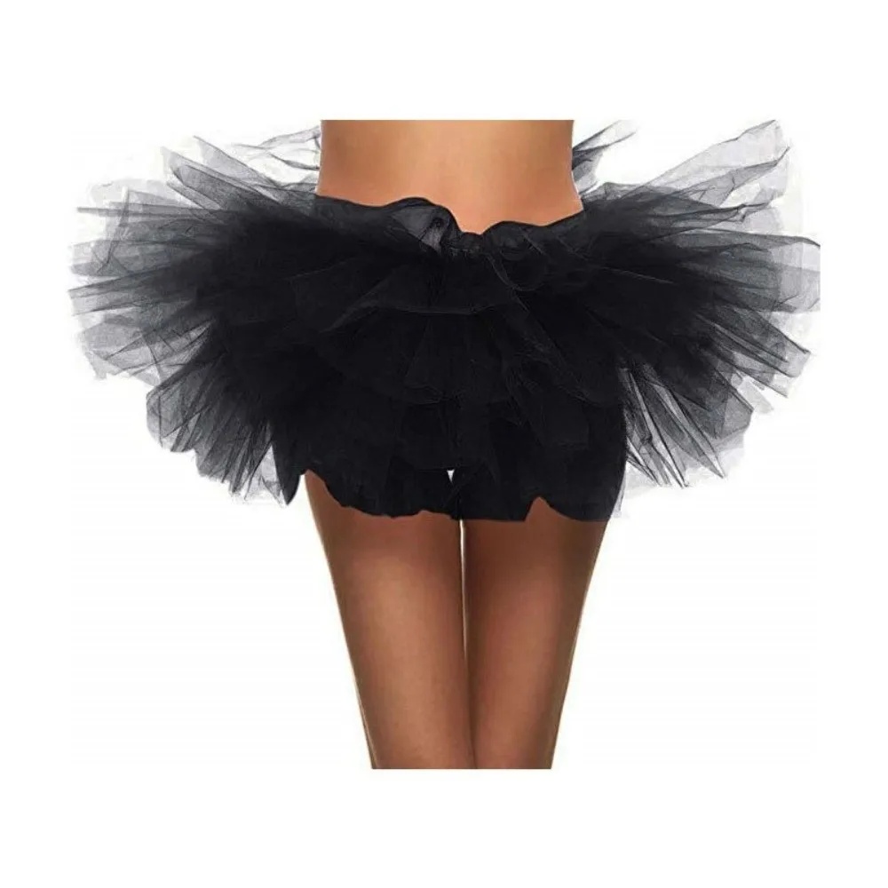 New 5 Layered Tutu Skirt Tulle Sexy Princess Party Skirts Short Pettiskirt Adult Female