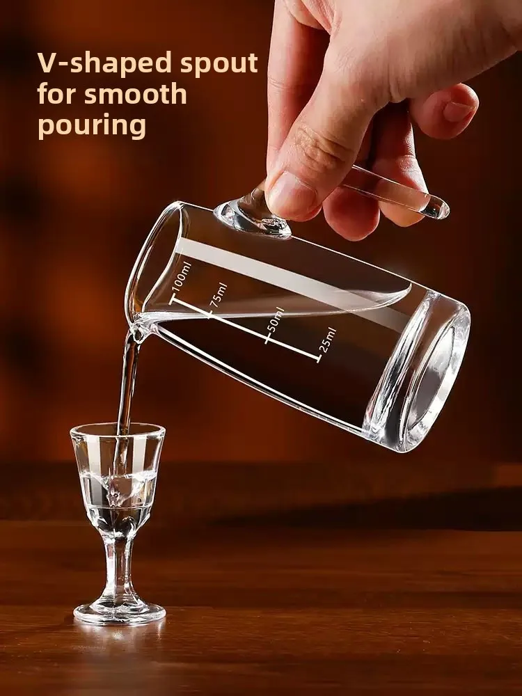 High End Hotel Style Chinese White Wine Cup Set with Scale Drinking Glasses Liquor Pouring Device Tableware for Home Use view 4