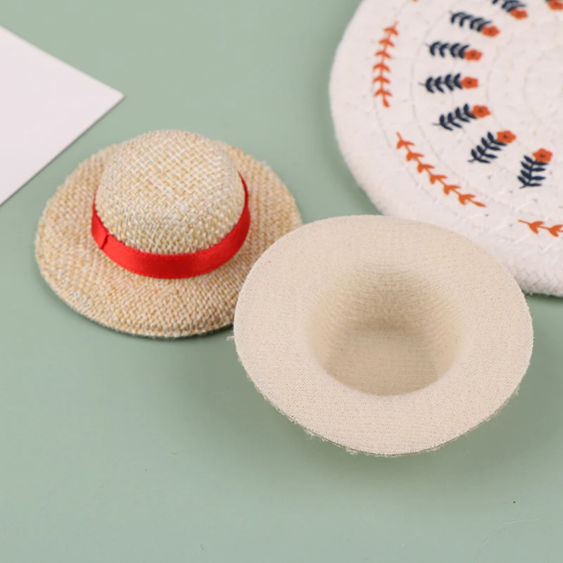 1PCS Doll House Doll Straw Hat Sun Cap DIY Decoration Toys For Doll Clothes Accessories