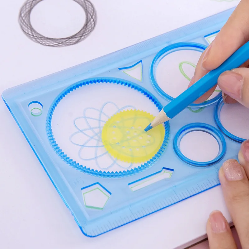 Spirograph Ruler Handmade DIY Hollow Template Drawing Tool Toy for Kids Handicrafts Diary Book Scrapbooking Decoration DIY Mold