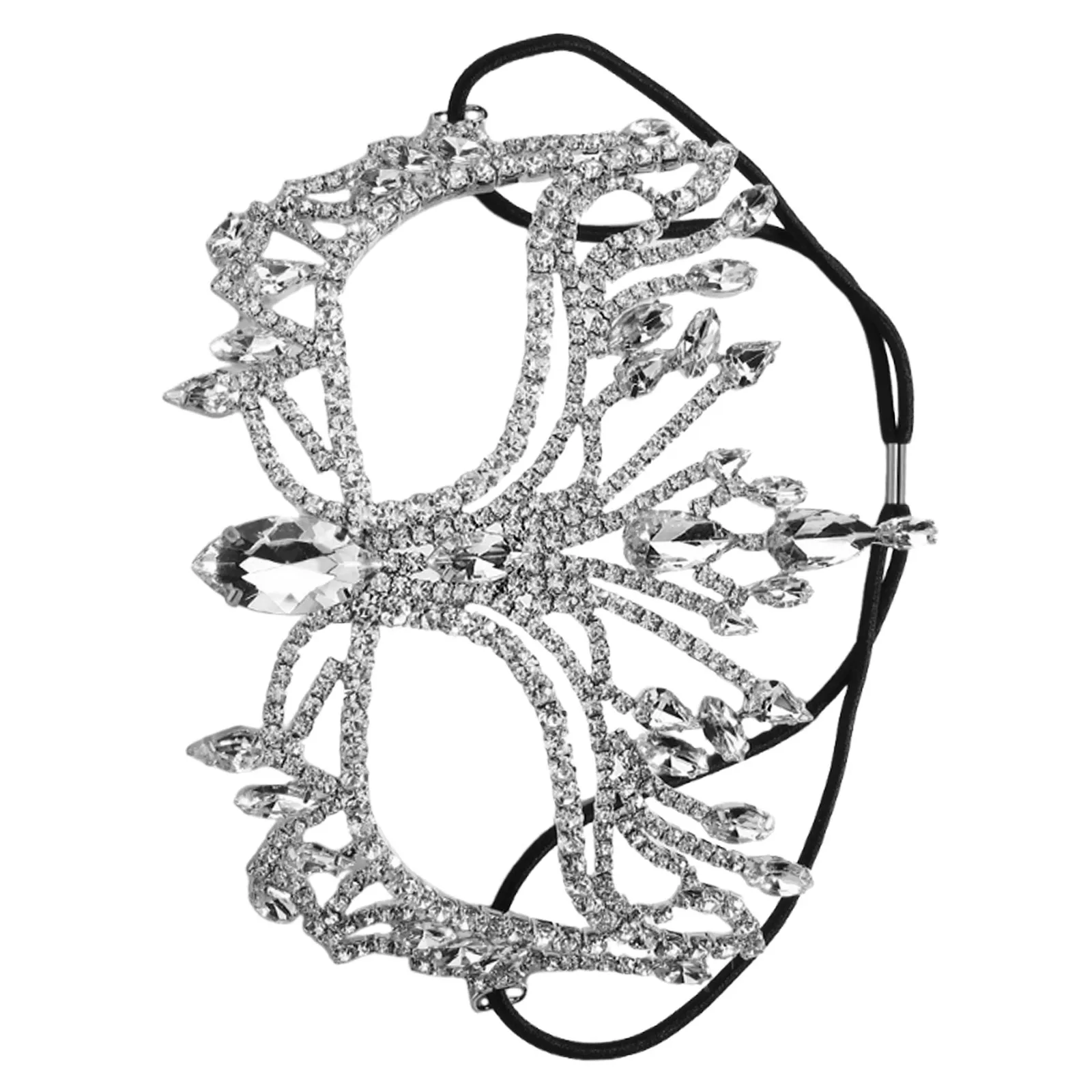 Face Masks Rhinestone Half Jewelry Lacemasquerade Evening Ball for Party Silver Costume