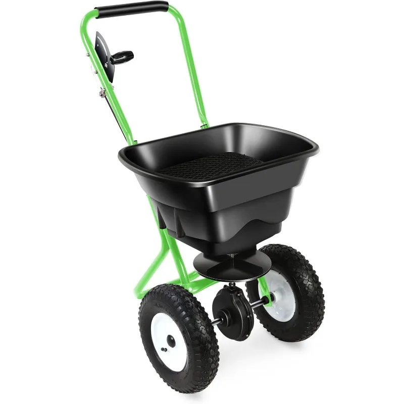

Auto Dynasty Walk-Behind Broadcast Spreader, 80LBS Capacity Fertilizer Spreader for Salt, Ice Melt, Grass Seed, Lawn and Garden