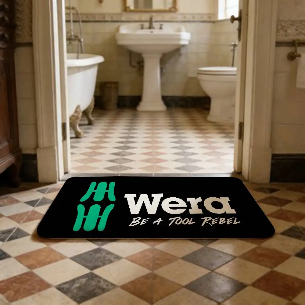 W-Wera-Tools Floor Mat Rectangle Anti-slip Home Soft Badmat Front Door Indoor Outdoor Mat Hotel Decor Mat
