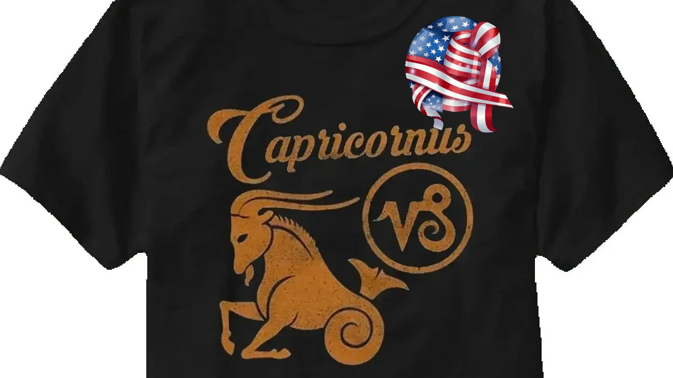 Constellation Capricornus Zodiac Sign Astrology T-Shirt 100% Cotton O-Neck Short Sleeve Summer Casual Mens T-shirt Streetwear