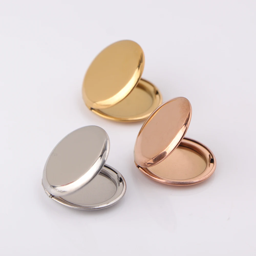 

5pcs/lot Diameter 27mm Mirror Polished Stainless Steel Photo Frame Locket Round Charms Can Open Pendants for Jewelry Making